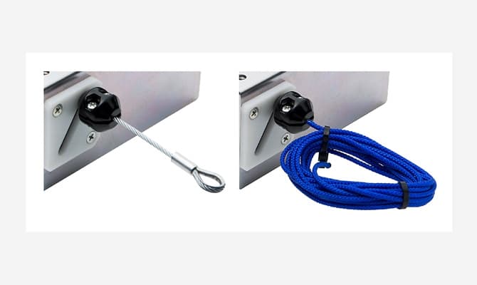 Wire on nylon rope can be selected