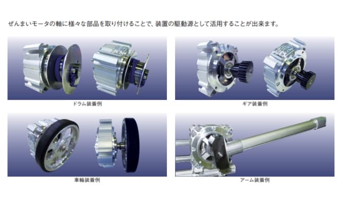 取り付けられる応用製品（部品）例